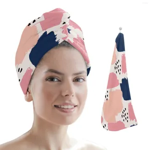 Serviette motif couleur Patch points peinture femmes adulte absorbant séchage rapide douche cheveux longs casquette microfibre tête