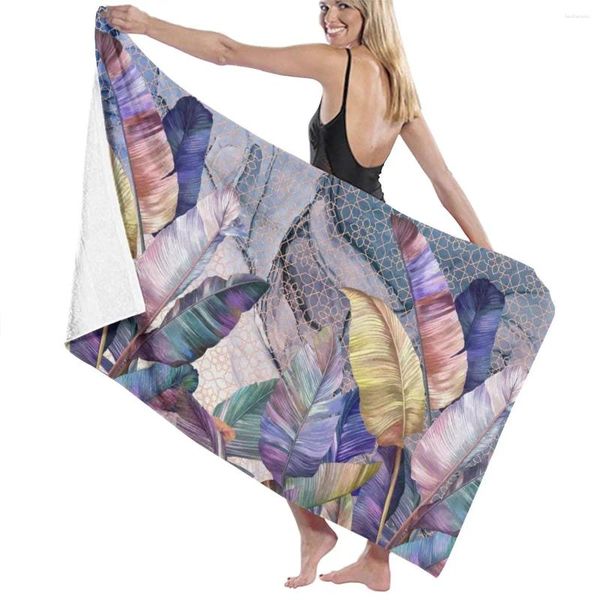 Serviette de paon plumes natation textile adulte d'absorbant bain femme / homme robes microfibre tissu 130x80 cm