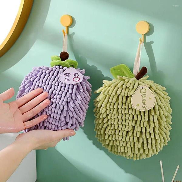 Toalla Caqui Mano Chenilla suave con lindo diseño de fruta Súper absorbente Baño de secado rápido para seres queridos