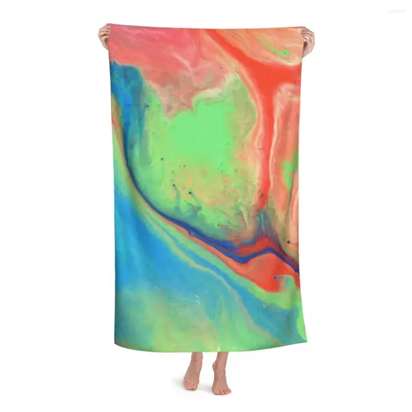 Personnalité serviette Tie-dye natation textile adulte Absorbant Bath Bath Femmes / homme robes Microfibre Tabillon 130x80 cm