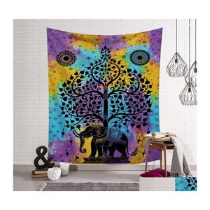 Serviette Polyester Fibre Rec Serviette De Plage Mti Design Mandala Style Mur Tissu Tapisserie Artistique Serviettes De Bain Décoration Pad 17Ls Drop Del DH42H