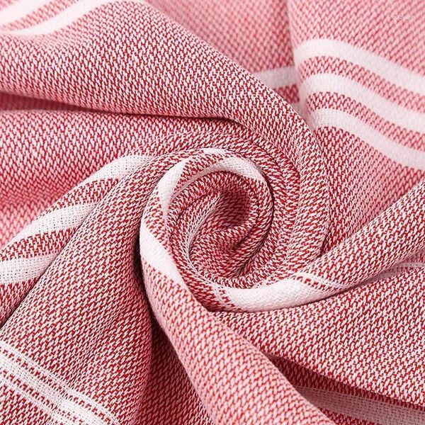 Couverture de piscine de serviette absorbant Easy Care Striped Cotton Turkish Sports Bath Tassels Travel Gym Camping Sauna plage