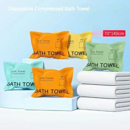 Serviette de bain coton portable serviettes lavables non tissées jetables comprimées 70x140 cm épaissis à séchage rapide agrandis