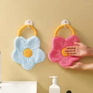 Handdoek Sneldrogende handdoeken Coral Fleece Veeg Zakdoek Keuken Badkamer Absorberende Vaatdoek Reinigingsdoek Creatieve Bloemvorm