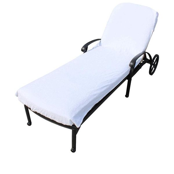 Serviette à séchage rapide pour fauteuil inclinable, couverture de plage en coton microfibre, serviettes de bain pour piscine extérieure avec poches latérales