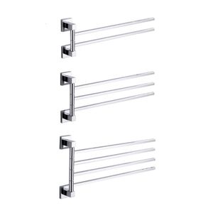 Racks de serviettes 2/3/4 barre de serviette murale rotation pivotant en acier inoxydable espace de rangement de rangement pour salle de bain cuisine 230629