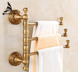 Porte-serviettes 34 niveaux barres en laiton Antique porte-serviettes support de bain Rails actifs pantalon cintre accessoires de salle de bain étagère murale F913739822300