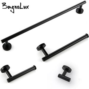 Towel Racks Bathroom Accessories Hardware Set Kit Bar Wall Mount Matt Black Toilet Paper Holder Hand Robe Hook Hanger Stainless Steel 220924