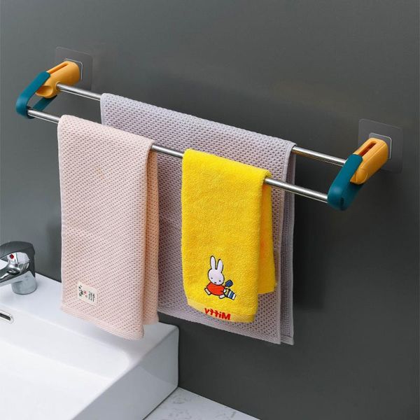 Porte-serviettes barres de salle de bain support de bain de pieds extensible supports muraux adhésifs cuisine à domicile pour accessoires de commodité