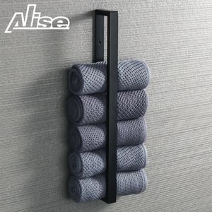 Towel Racks Bathroom Towel Holder 20/30/40/50cm Towel Bar Black Towel Rail Wall-Mounted 304Stainless Steel Self-adhesive Towel Ring Hardware