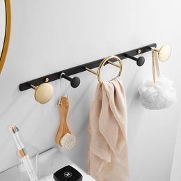 Towel Racks Brass Hanging Hook Wall Coat Hat Rack Black Gold Creative Door Back Living Room Clothes