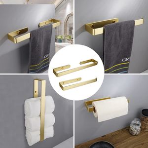 Handdoekhouders Gouden Badkamer Handdoekhouder Keukenrol Papieren Handdoekrek Opbergplank Thuisorganizer Schroefmontage Zelfklevend Geen boor 231012