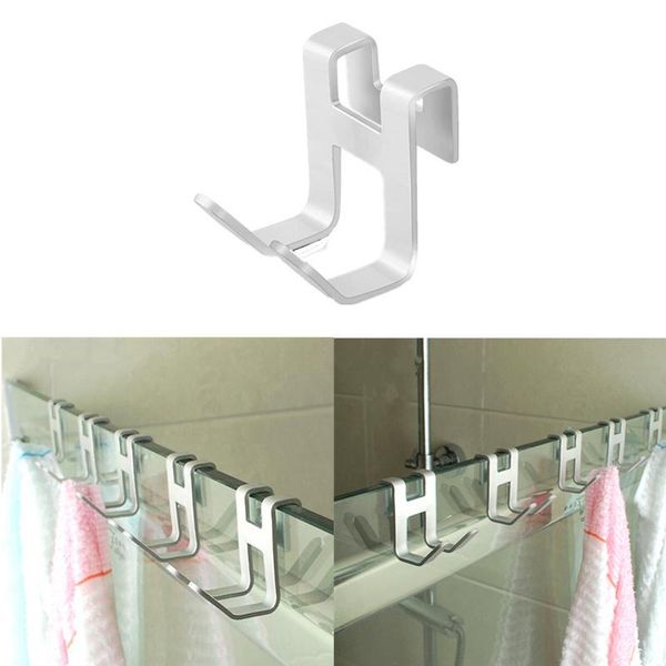 Porte-serviettes H forme espace aluminium crochet de porte suspendu salle de bain cuisine étagère de rangement douche cintre vaisselle organiser support de matériel