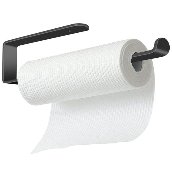 Porte-serviettes suspendu porte-rouleau de papier, placard de cuisine, espace en aluminium, boîte à mouchoirs de toilette créative sans poinçon