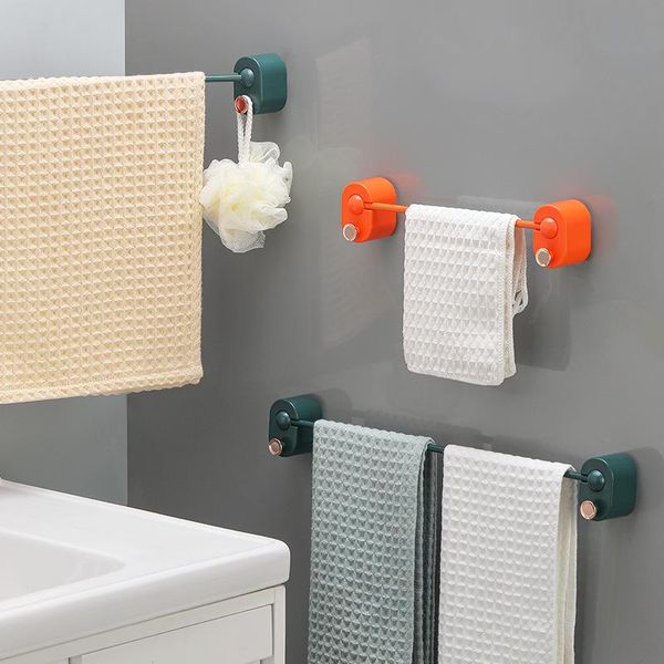 Porte-serviettes support sur barre de porte support suspendu rotatif salle de bain armoires de cuisine chiffon étagère cintre sans poinçon