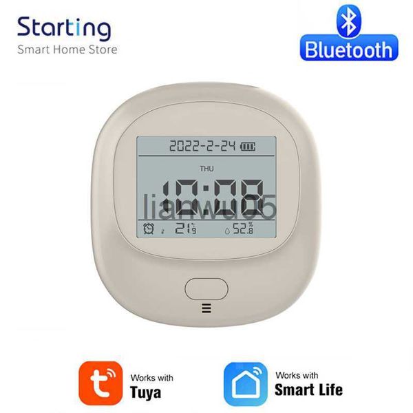 Toalleros Tuya Bluetooth Temperatura Humedad Sensor LCD Despertador App Control Monitoreo Termómetro Higrómetro Detector Smart Home x0721