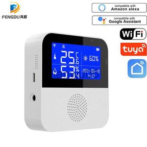 Handdoekhouders Tuya Smart Home Wifi Temperatuursensor Home Assistant Vochtigheidssensor Werken met Google Assistant x0721