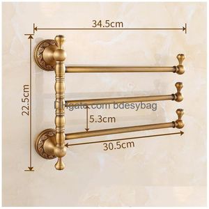 Ratches de toallas Vidric 34 TIERS Barras Antiguas soportes de latón Baño Raguos activos Accesorios de baño Accesorios de la pared Drop de entrega Ho Dh3uk