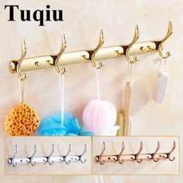 Handdoekhouders Wandmontage Goud/Chroom/Rose Goud Kleding Hoed Haak Rij Vintage Robe Hook Badkamer Robe Hook Bad Hardware Set Keukenhanger 231124