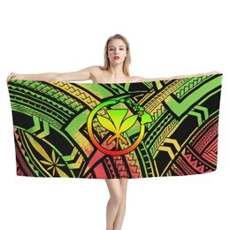 Handdoek rasta kleur polynesische tribale microfiber handdoeken voor reissporten aangepast Hawaii logo lichtgewicht camping gym wandelen yoga