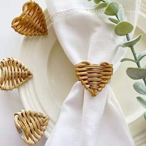 Handdoekringen vallen servet set van 6 vintage ring voor tafel instelling handgemaakte rotan servet houder bruiloft 230627
