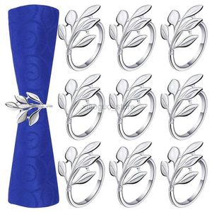 Anneaux de serviette en or rose servins anneaux de mariage fournit des boucles de serviette en forme de feuilles