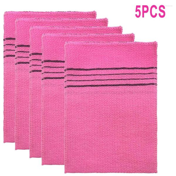 Serviette gommage tissu de bain coréen exfoliant corps 5 pièces Massage serviettes douces gant de toilette