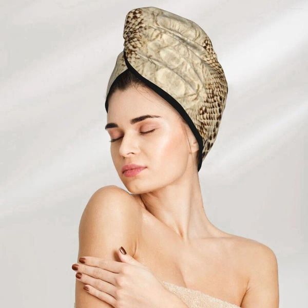 Serviette serpent coiffure de cheveux de bain têtes turban enveloppe rapide sèche pour séchage des femmes filles salle de bain