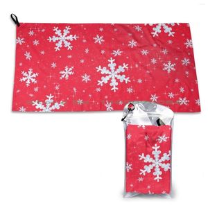 Serviette flocons de neige séchage rapide salle de sport bain de sport Portable chute de neige rouge joyeux noël X Mas glace blanc famille