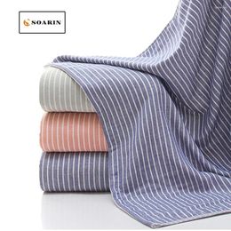 Serviette Soarin Gauze Coton serviettes à bande solide Baignoire pour adultes toallas de playa para adulos badhanddoek katoen absorvente