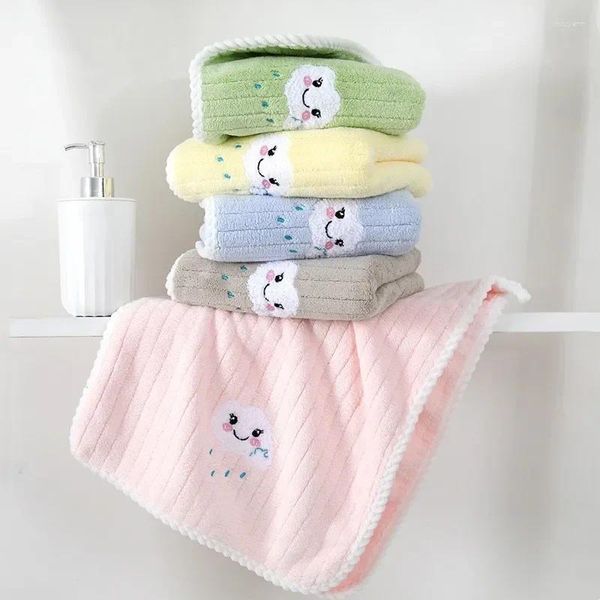 Toalla suave niños linda nube bebé baño para adultos coral terciopelo absorbente ducha cara toalla accesorios de baño