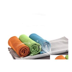 Serviette Sports Froid Refroidissement rapide Fitness Course à pied Absorption de la sueur Mouvement d'alpinisme en plein air Essuyez les serviettes RRB14418 Drop Livraison H Otjqs