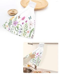 Serviette de fleurs de printemps feuilles de feuille de papillon serviettes de main maison salle de bain salle de bain suspendue