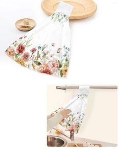 Serviette de fleur de ressort de la fleur de rose aquarelle serviettes de main maison cuisine salle de bain suspendue bouillons bouillons soft absorbant couchy essuyage