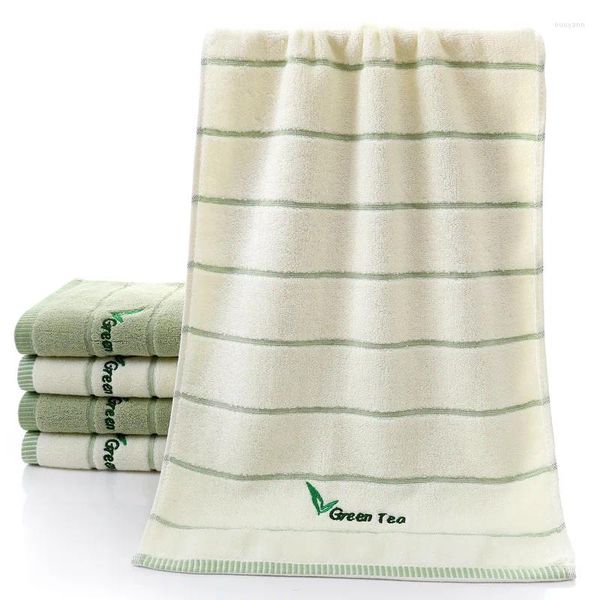 Serviette à rayures coton 34 73cm pour visage de lavage de coiffure à main toallas blanc vert camping yoga maison serviettes.
