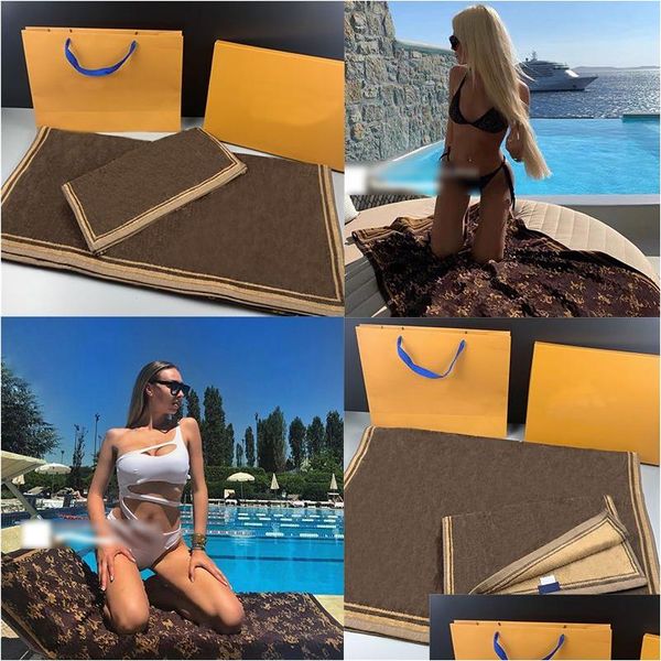 Serviette élégante Bouat imprimé Soft Soft High Quality Towels 80x160cm couple Designer Jacquard Washinglbloth pour Sports Swimming Beach Otwok