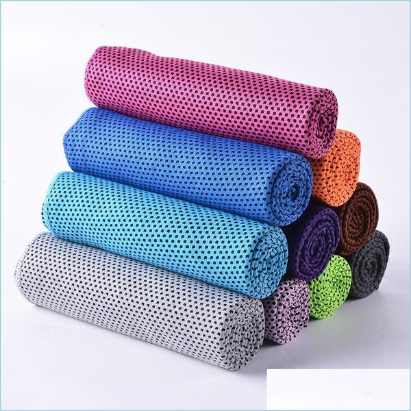 Serviette d'été extérieur sport glace à glace à la serviette écharpe coulant yoga voyage gym cam cam golf sports refroidisse couche wrap inventaire en gros drop dhaxk