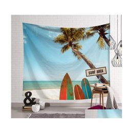 Serviette D'été Carré Plage 100 Tapisserie En Polyester Résistant Au Soleil 200X150Cm Esthétisme Tapis Mural Décoratif Nappe Avec Suspension Dhint