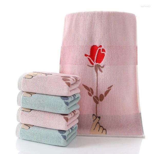 Serviette T249A de bonne qualité, cadeau d'anniversaire, absorbant l'eau, motif de Couple, séchage rapide, épais, Rose, bleu, visage