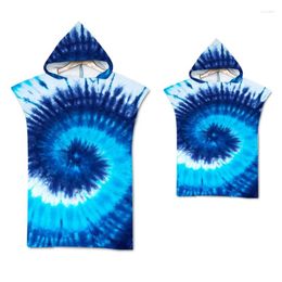 Handdoek Tie Dye Strand Microfiber Sneldrogend Badhanddoeken Met Capuchon Volwassen Kind Ouder-kind Veranderende Gewaad Poncho Zwemmen Surf Duiken