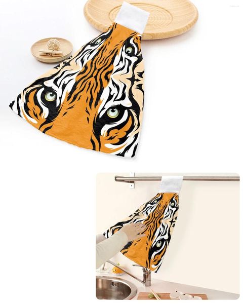 Toalla Tigre Toallas Hand Toalls Home Bathyloths de baño con bucles para colgar