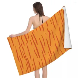 Serviette Tiger Stripe Beach Towels Pool Large sable Microfibre sans sable Microfibre Sèche rapide Baignoire légère nager