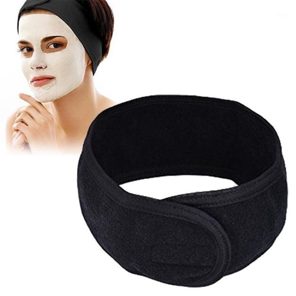 Serviette voyage portable auto-adhésive bandeau de spa Terry Tiss Head with élastique Face Makeup Girls Hair Band for Women1 2651