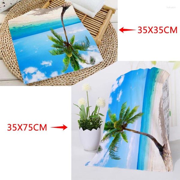 Serviette serviette de plage tropicale Taille 35x35cm 35x75cm carré rectangle imprime de coton