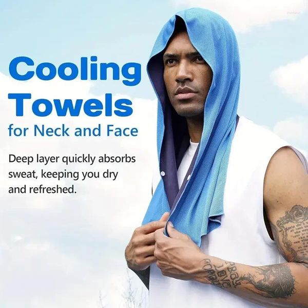 Toalla en forma de U Sudadera con capucha Enfriamiento Playa Camping Gimnasio Paño de secado rápido Hombres Mujeres Protección UV Deporte Entrenamiento Ciclismo Cuello Wraps