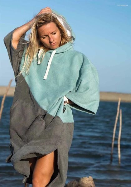 Toalla Unisex Natación Surf Secado rápido Cambio de agua Albornoz Al aire libre Absorbente Suave Calentamiento Con capucha Playa Poncho Batas de baño