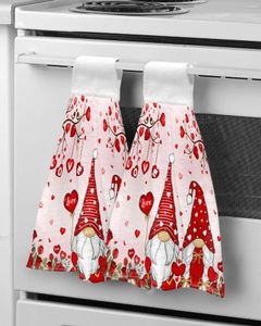 Serviette de la Saint-Valentin nain à main rose tissu microfibre suspendu pour la cuisine de la salle de bain sèche rapide