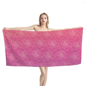 Serviette à thème de la Saint-Valentin serviettes de bain rose rose motif rose motif de rose rapide à sec personnalisé microfibre pour corps