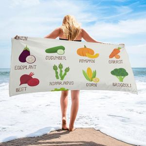 Serviette Légumes Carte Alphabet Dessin Animé Bain Microfibre Plage Salle De Bains Fournitures Camping Accessoires Serviettes Pour Adultes