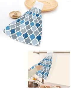 Handdoek vintage geometrisch blauw blauw marokko retro hand handdoeken huis keuken badkamer hangende vaatdoek lussen zacht absorberend aangepaste doekje
